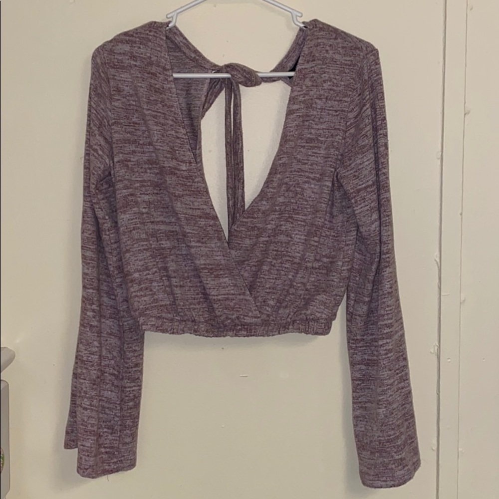 Deep V Cropped Sweater